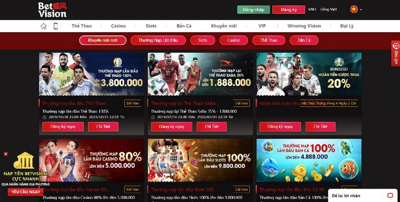 Danh sách các hoạt động quảng bá khác đang diễn ra của Betvip - Betvip