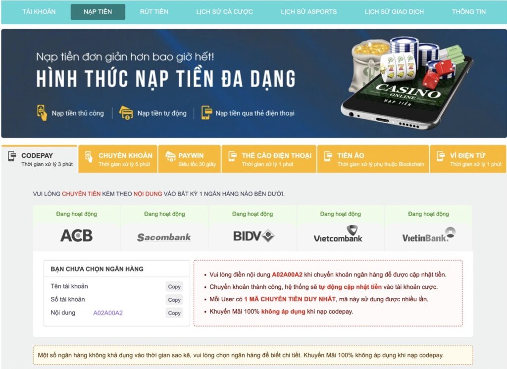 Những điều cần lưu ý khi nạp tiền vào trang web game 88Clb - 88Clb